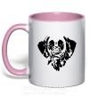 Чашка с цветной ручкой Dalmatian dog Нежно розовый фото