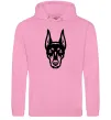 Мужская толстовка (худи) Doberman Head Розовый фото