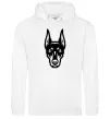 Чоловіча толстовка (худі) Doberman Head Білий Чоловіча толстовка (худі) Doberman Head Білий фото