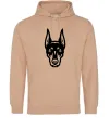 Чоловіча толстовка (худі) Doberman Head Пісочний Чоловіча толстовка (худі) Doberman Head Пісочний фото