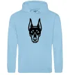 Мужская толстовка (худи) Doberman Head Голубой фото