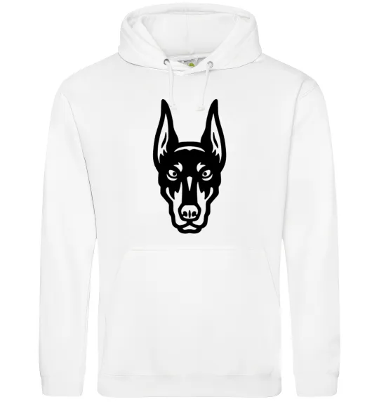 Женская толстовка (худи) Doberman Head Белый фото