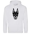 Женская толстовка (худи) Doberman Head Серый меланж фото