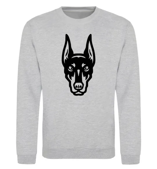 Свитшот Doberman Head Серый меланж фото