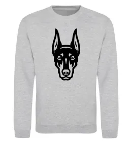Свитшот Doberman Head Серый меланж фото