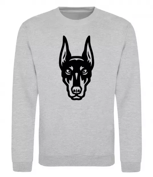 Свитшот Doberman Head Серый меланж фото