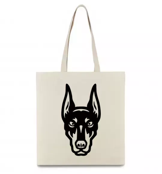 Еко-сумка Doberman Head Бежевий фото