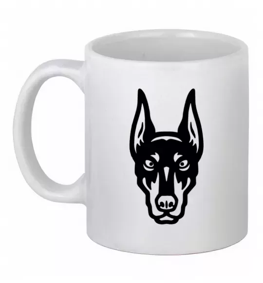 Чашка керамическая Doberman Head Белый фото