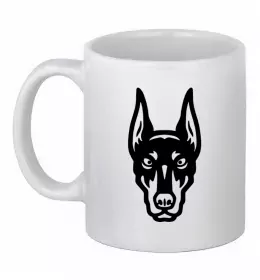 Чашка керамическая Doberman Head Белый фото