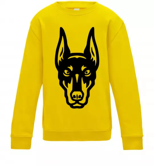 Дитячий світшот Doberman Head Сонячно жовтий фото