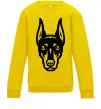 Дитячий світшот Doberman Head Сонячно жовтий Дитячий світшот Doberman Head Сонячно жовтий фото