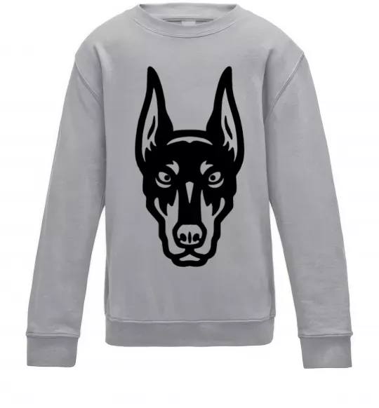 Дитячий світшот Doberman Head Сірий меланж фото