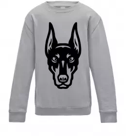 Детский Свитшот Doberman Head Серый меланж фото