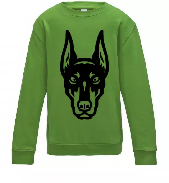 Дитячий світшот Doberman Head Лаймовий фото