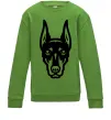 Дитячий світшот Doberman Head Лаймовий Дитячий світшот Doberman Head Лаймовий фото