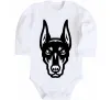 Детский боди Doberman Head Белый фото