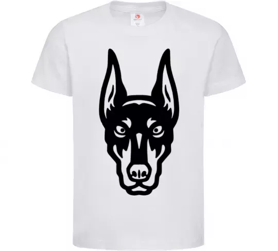 Дитяча футболка Doberman Head Білий фото