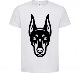 Детская футболка Doberman Head Белый фото