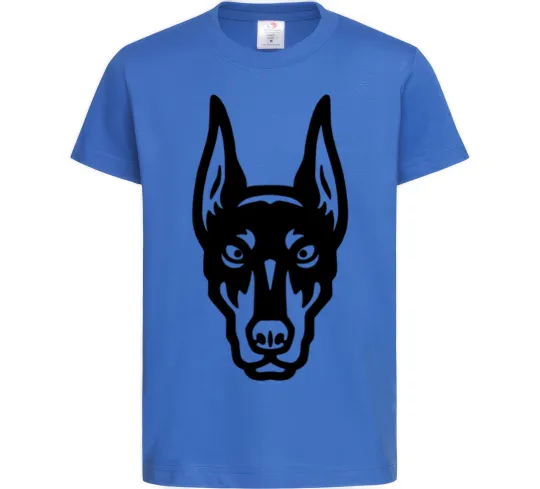 Дитяча футболка Doberman Head Яскраво-синій фото