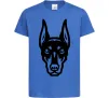 Дитяча футболка Doberman Head Яскраво-синій фото