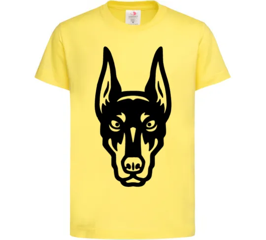Дитяча футболка Doberman Head Лимонний фото