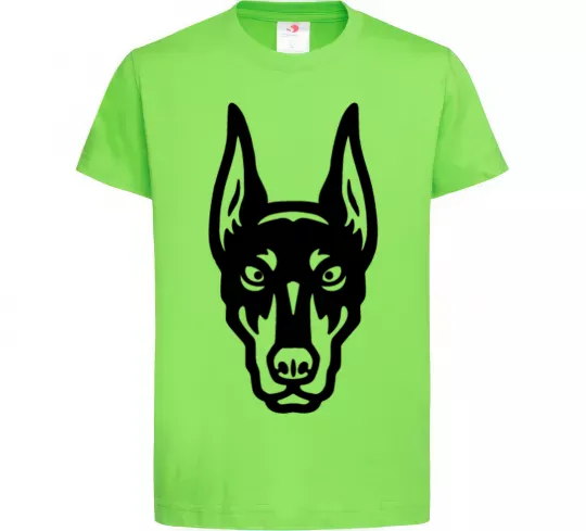 Дитяча футболка Doberman Head Лаймовий фото