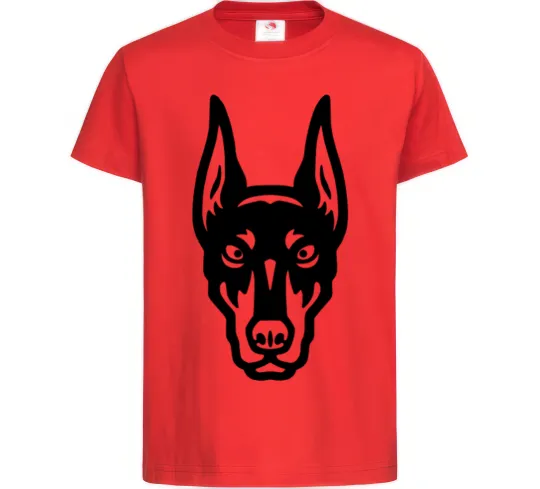 Дитяча футболка Doberman Head Червоний фото