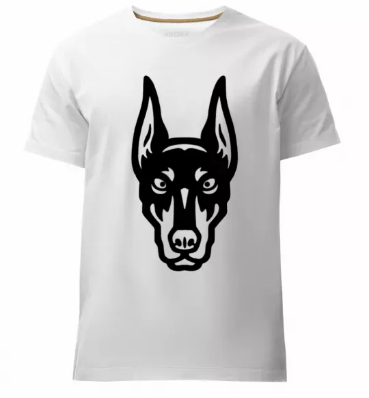 Чоловіча преміум футболка Doberman Head Білий фото