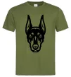 Мужская футболка Doberman Head Оливковый фото