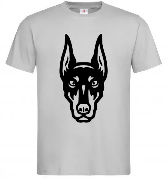 Мужская футболка Doberman Head Серый фото