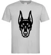 Мужская футболка Doberman Head Серый фото