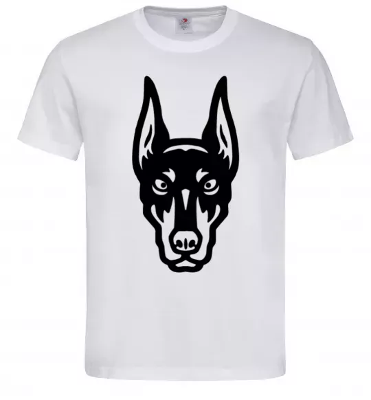 Мужская футболка Doberman Head Белый фото
