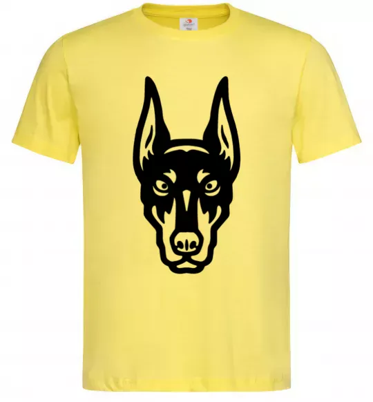 Мужская футболка Doberman Head Лимонный фото