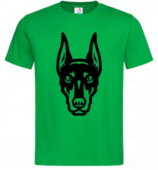 Мужская футболка Doberman Head Зеленый фото