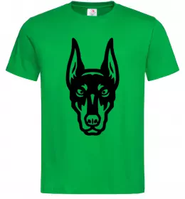 Мужская футболка Doberman Head Зеленый фото