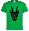 Мужская футболка Doberman Head Зеленый фото