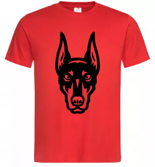 Мужская футболка Doberman Head Красный фото