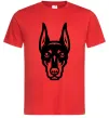 Мужская футболка Doberman Head Красный фото