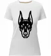 Женская премиум футболка Doberman Head Белый фото