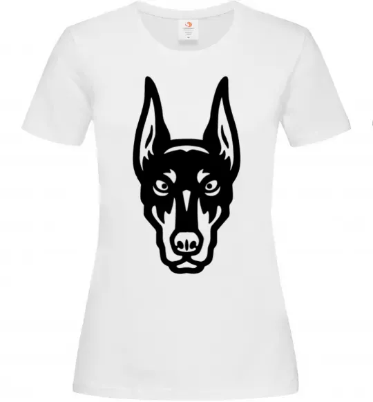 Жіноча футболка Doberman Head Білий фото