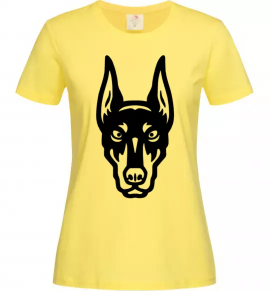 Жіноча футболка Doberman Head Лимонний фото