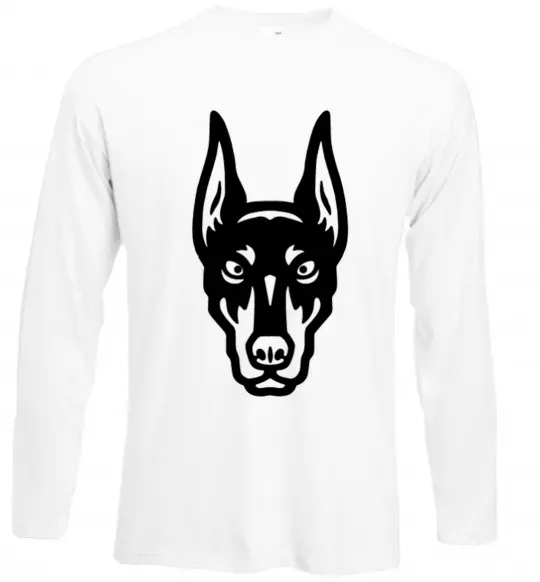 Лонгслив Doberman Head Белый фото