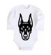 Дитячий бодік Doberman Head Білий фото