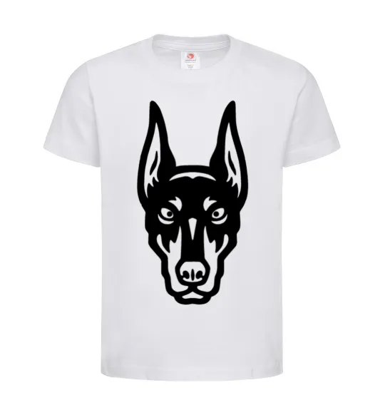 Детская футболка Doberman Head Белый фото