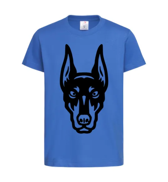 Детская футболка Doberman Head Ярко-синий фото