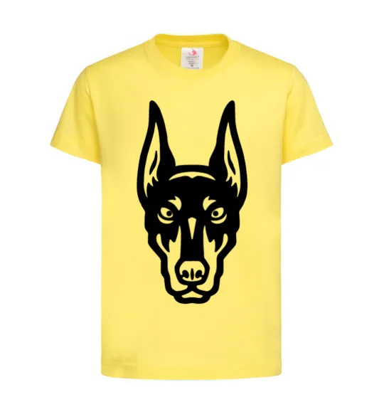 Детская футболка Doberman Head Лимонный фото