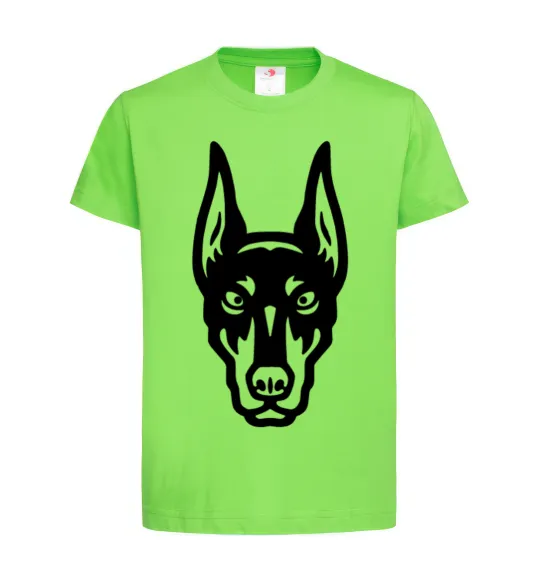 Детская футболка Doberman Head Лаймовый фото