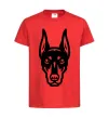 Детская футболка Doberman Head Красный фото