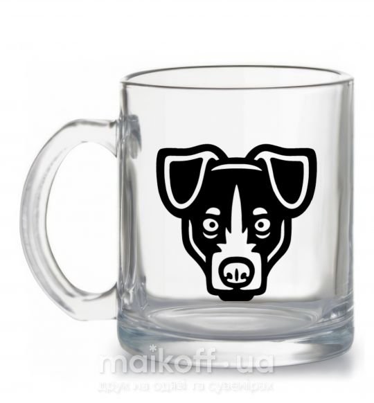 Чашка скляна Terrier Head Прозорий фото