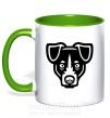 Чашка с цветной ручкой Terrier Head Зеленый фото